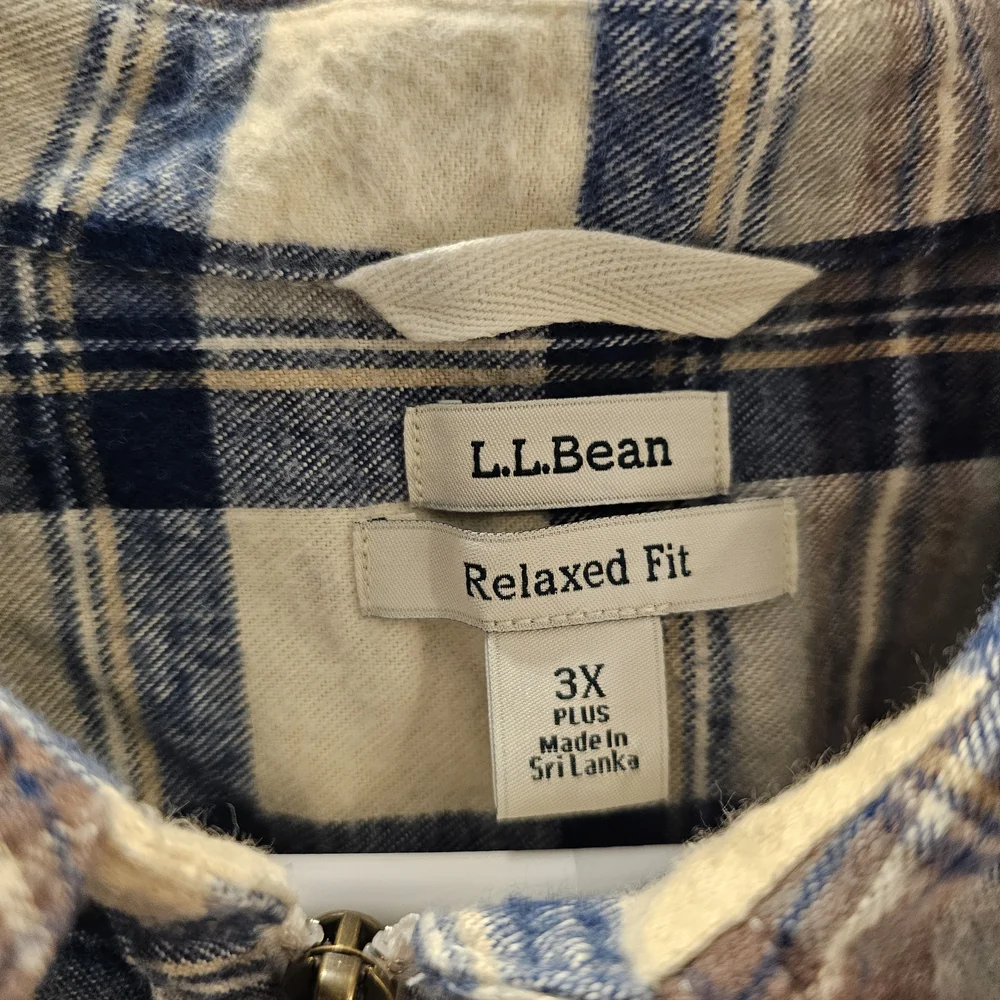 L.L. Bean Blue and Brown Plaid Blouse - Picture 2 of 6